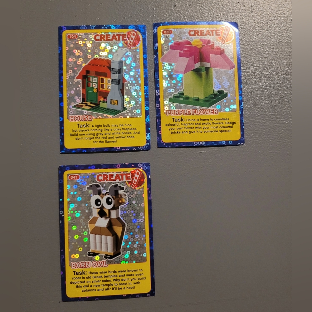 Set Of 3 LEGO Create Incredible Inventions Trading Cards